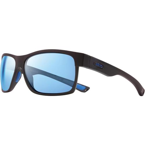 Revo Sunglasses Espen: Polarized Lens Matte Black Frame with Blue Water