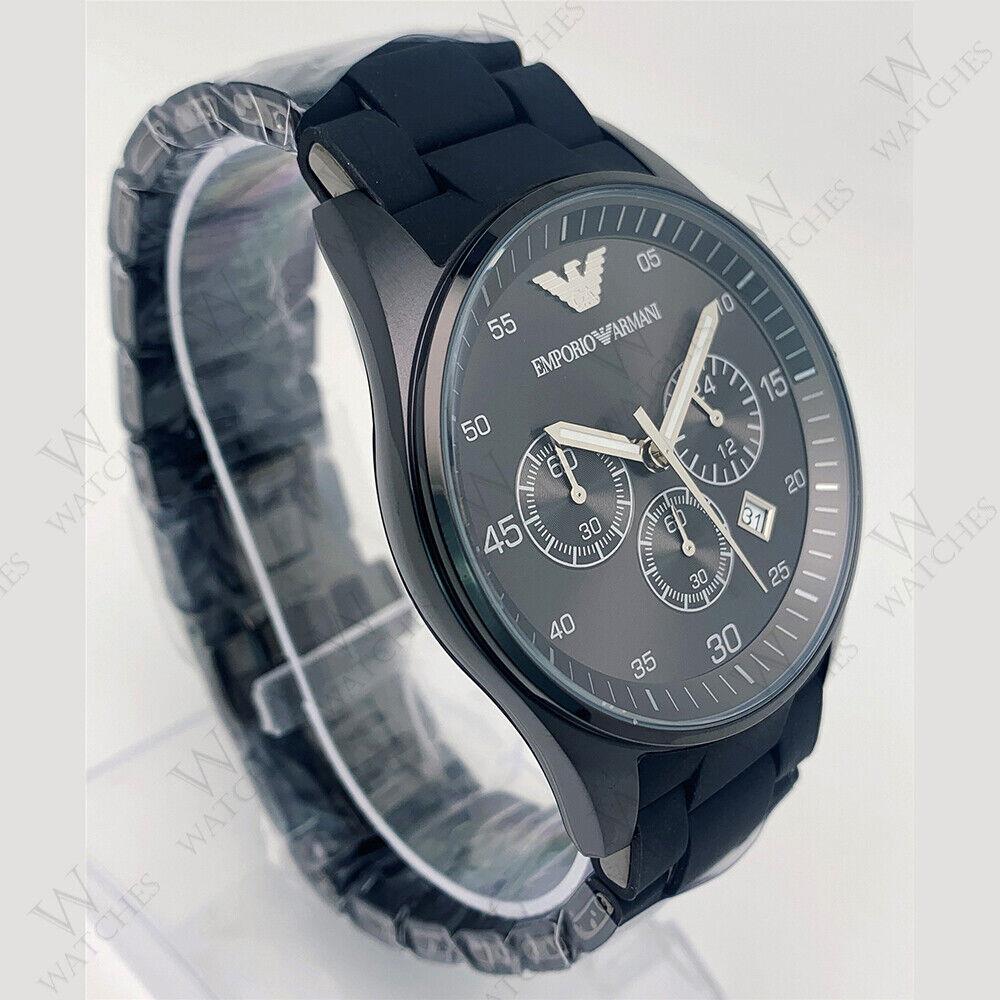 Emporio Armani AR5889 Black Stainless Steel Chronograph Quartz Men`s Watch