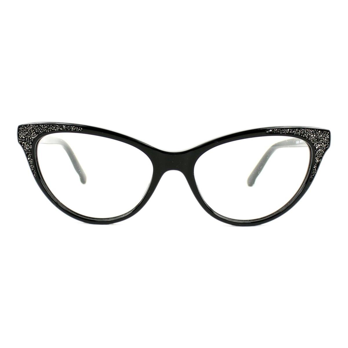 Swarovski Grazia SW 5174 001 Black Plastic Cat Eye Eyeglasses Frame 54-16-140