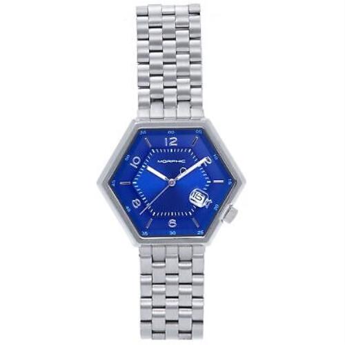 Morphic M96 Series Bracelet Watch W/date - Blue/silver - Dial: Blue, Band: Silver, Bezel: Silver