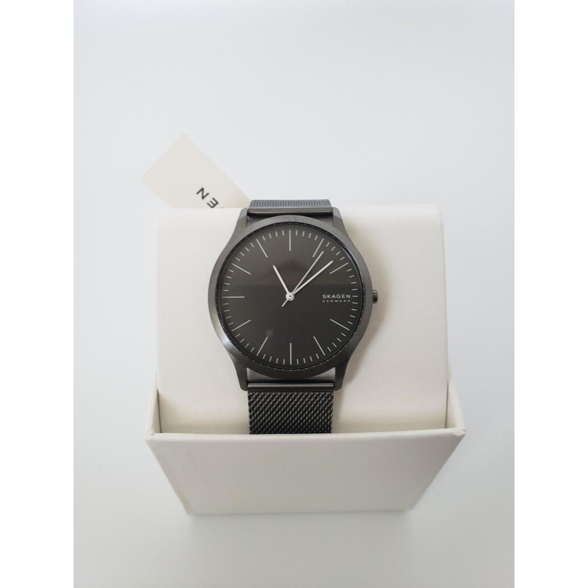 Skagen Men`s Jorn Gunmetal Stainless Steel Mesh Bracelet 41mm Watch SKW6553