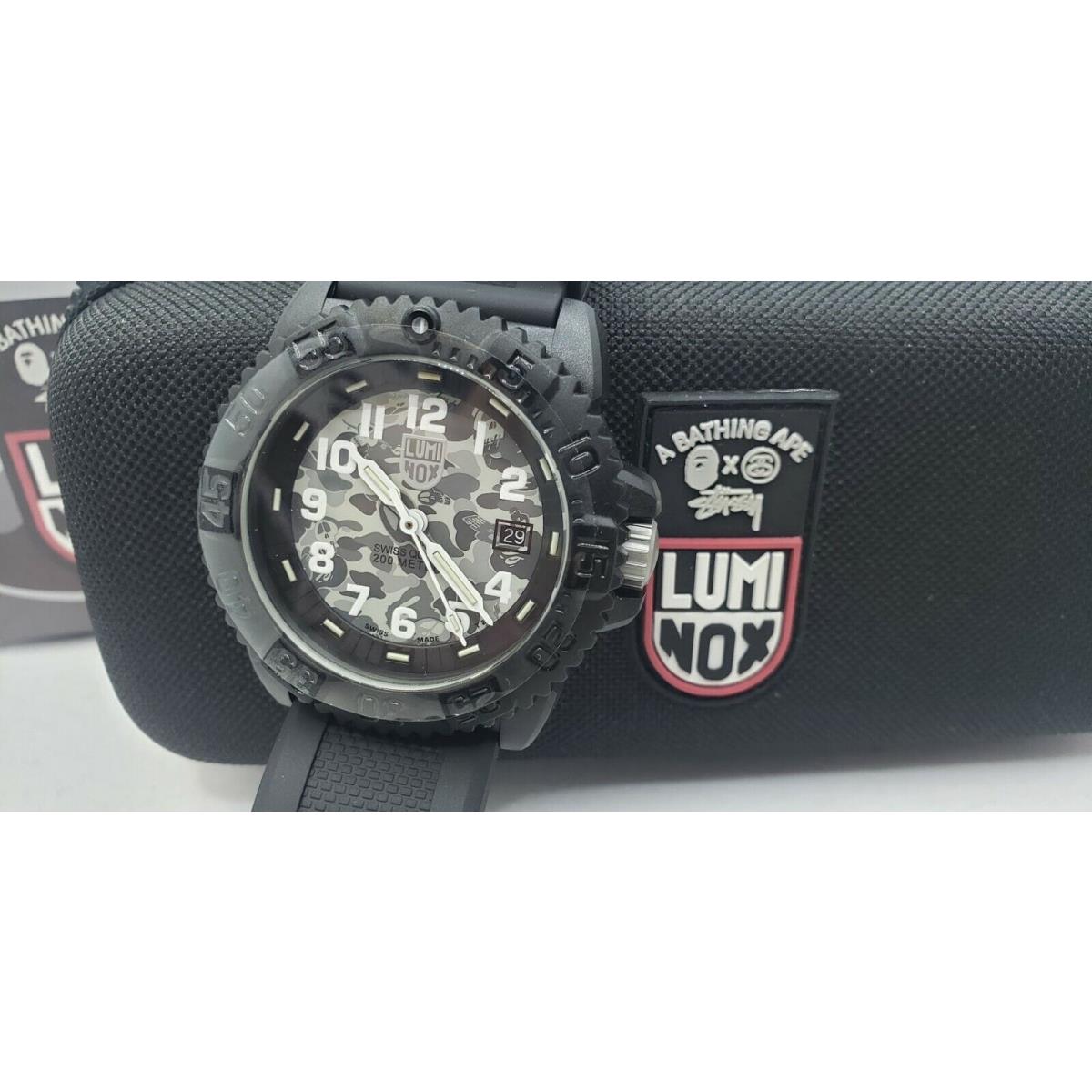 A Bathing Ape Bape X Stussy X Luminox Camo Watch Rare Watch