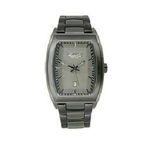 Kenneth Cole Silver Tone Stainless Steel Black Band Bracelet WATCH-KC9092