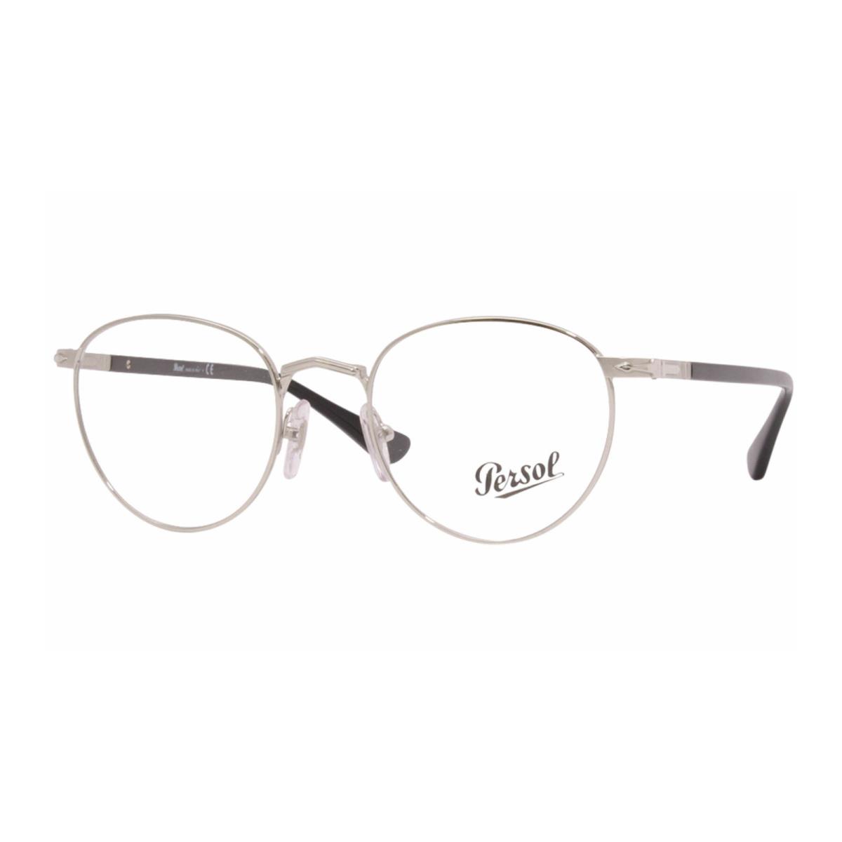Persol Rx-able Eyeglasses 2478-V 518 50-20 145 Silver Black Round Frames