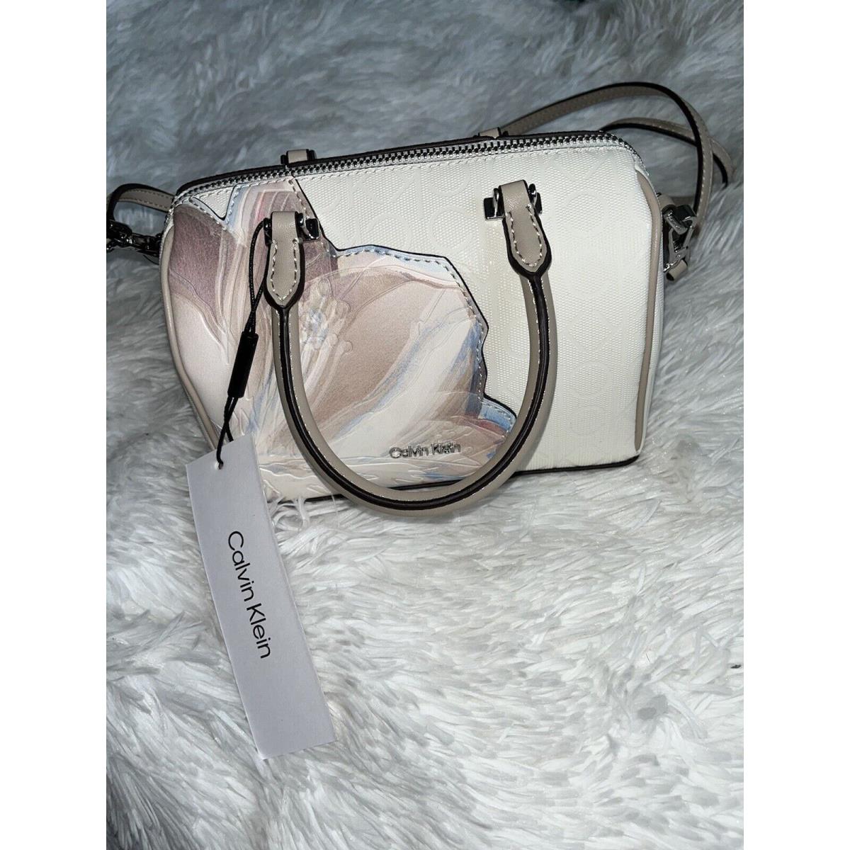 Calvin Klein Crossbody Bag Satchel Mini Floral Beige