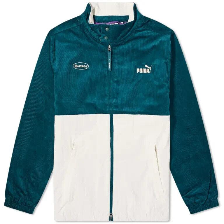 Puma X Butter Goods Track Top Deep Teal/ivory Corduroy - Size M