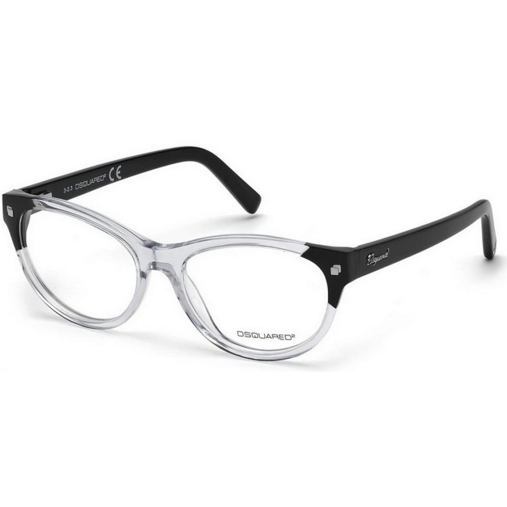 Dsquared2 DQ5142 027 Black/clear Cat Eye 53-16-140mm Full Rim Unisex Eyeglasses