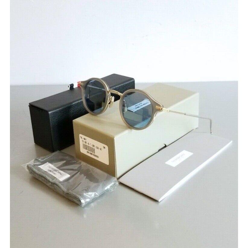 Thom Browne TB-011 G-t-grey-gld Sunglasses Satin Grey-crystal 18K Gold 46M