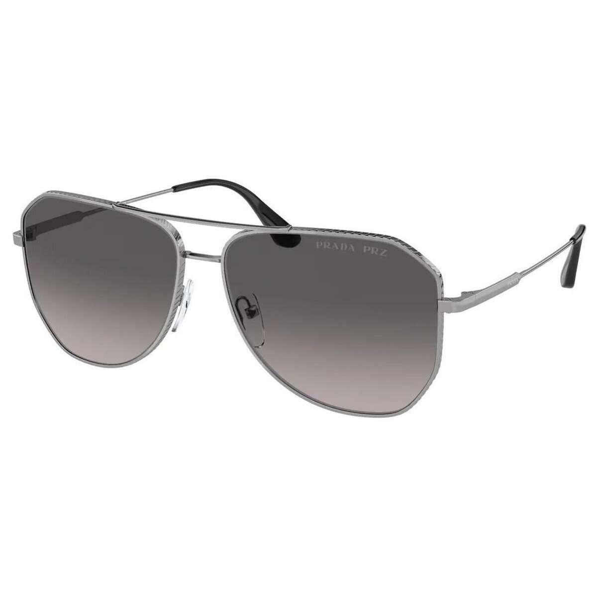 Prada Grey Gradient Aviator Men`s Sunglasses PR 63XS 5AV09G 58 Polarized