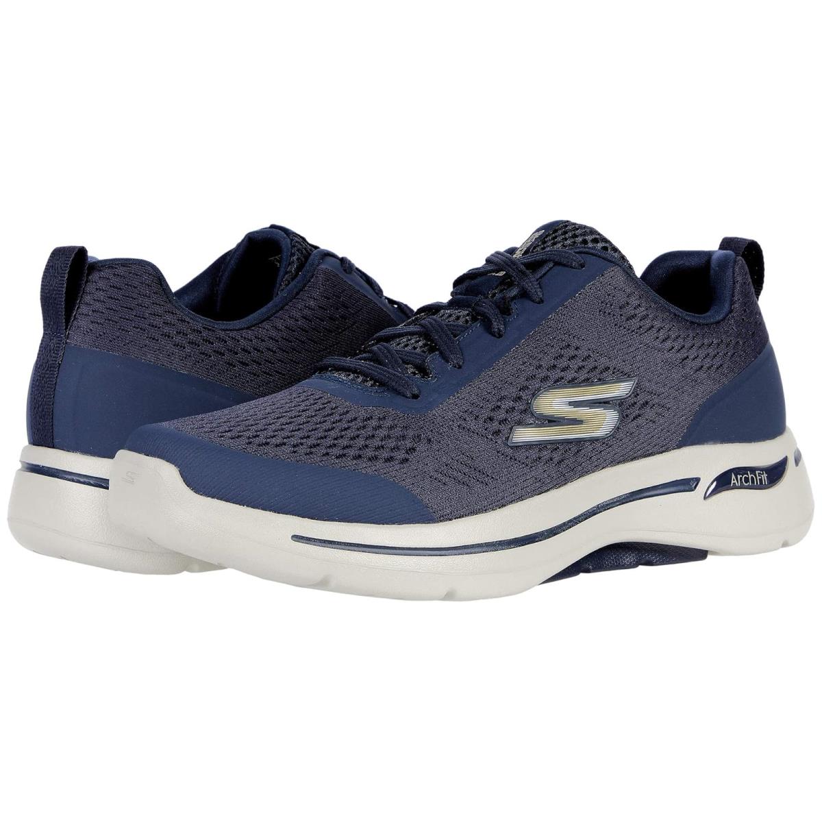Man`s Shoes Skechers Performance Go Walk Arch Fit - Idyllic Navy/Gold