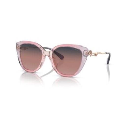 Coach HC8347BU 56418D C9199 Trans Violet Blue Pink Grad 55 mm Women`s Sunglasses