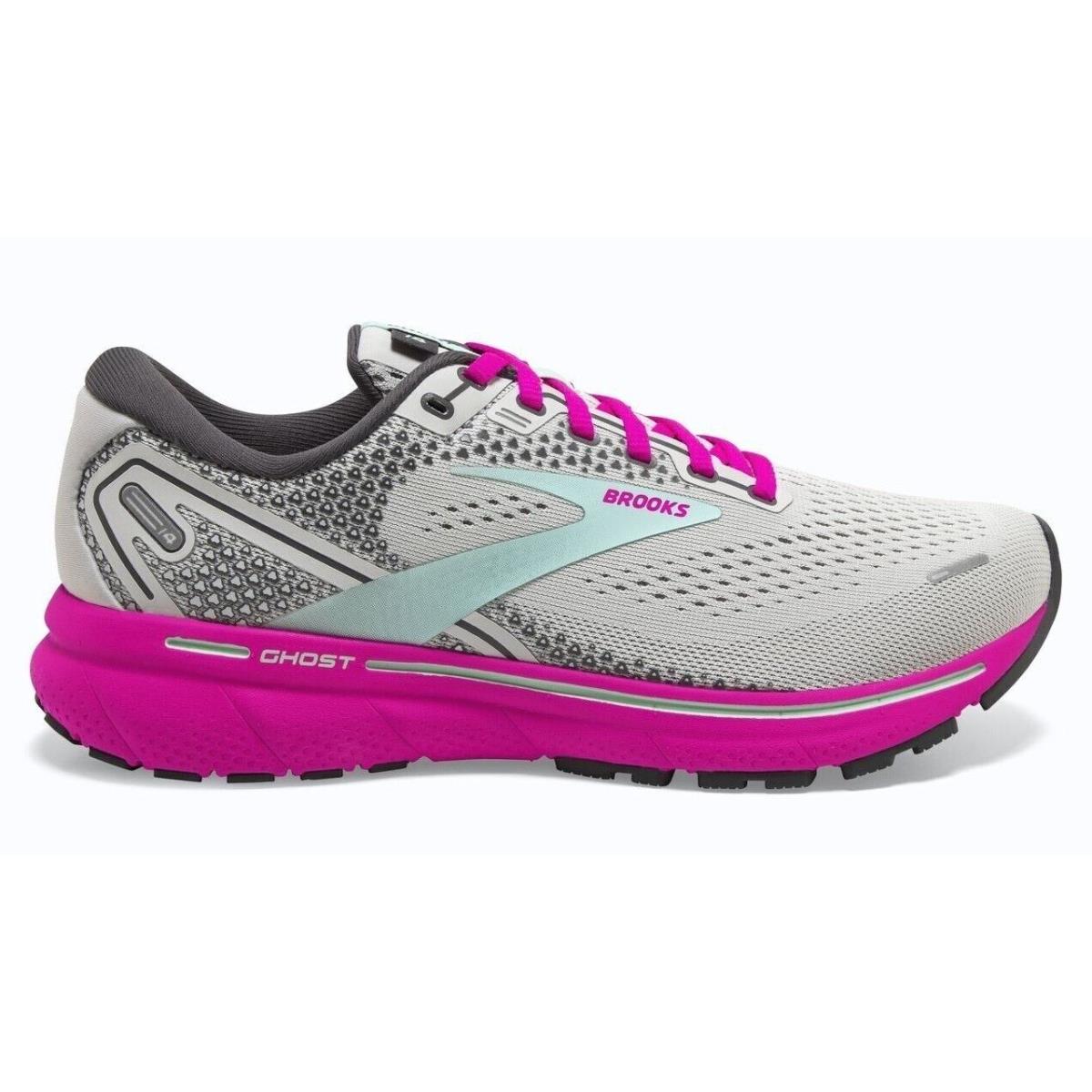 Women`s Brooks Ghost 14 Oyster Yucca Pink Cushion Neutral Running Shoes