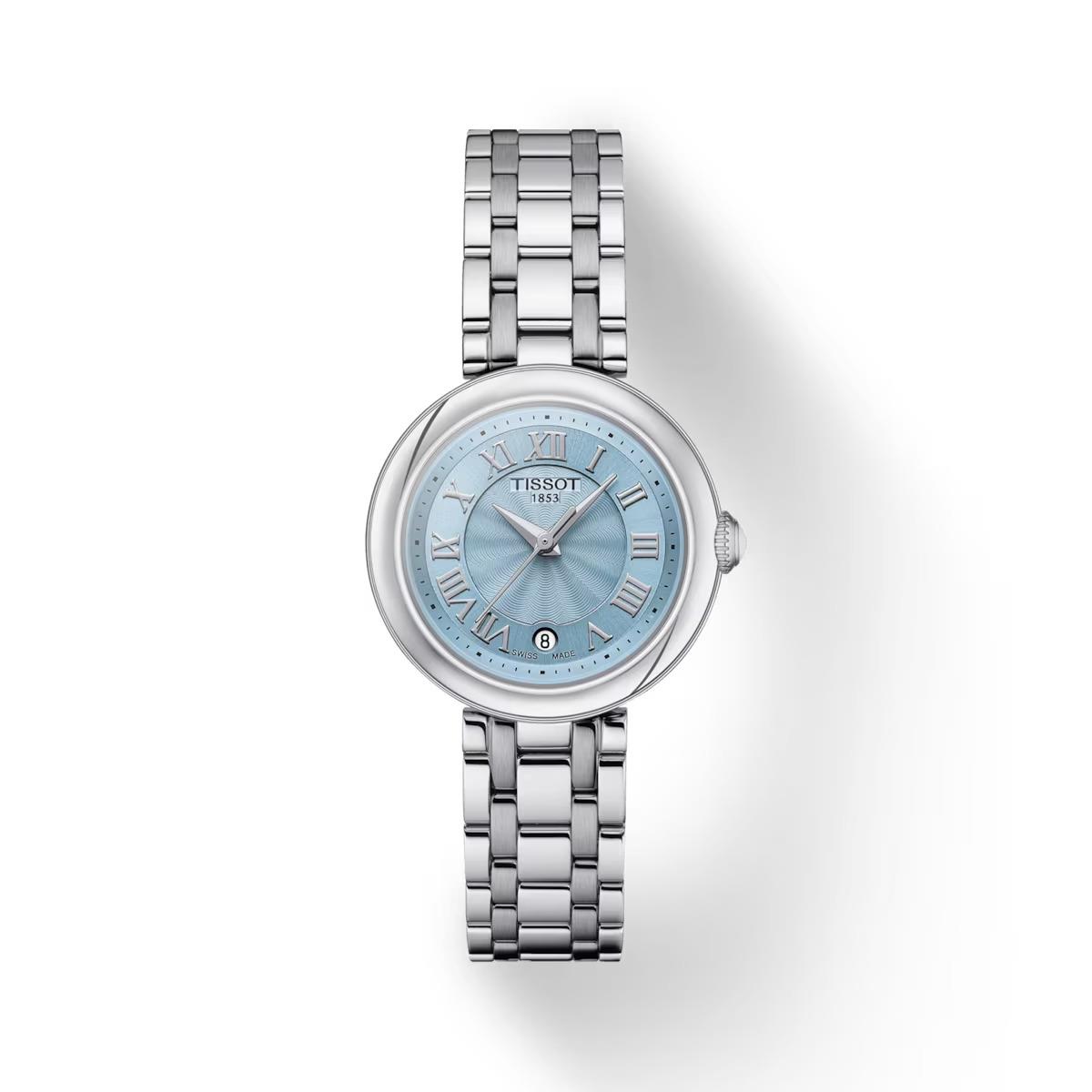 Tissot Bellissima Blue Mother of Pearl Women`s Watch T1260101113300 - Dial: Blue, Band: Silver, Bezel: Silver