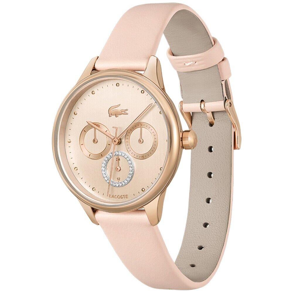 Lacoste Ladies 2001206 Birdie Watch Rose Gold with Pink Leather Strap