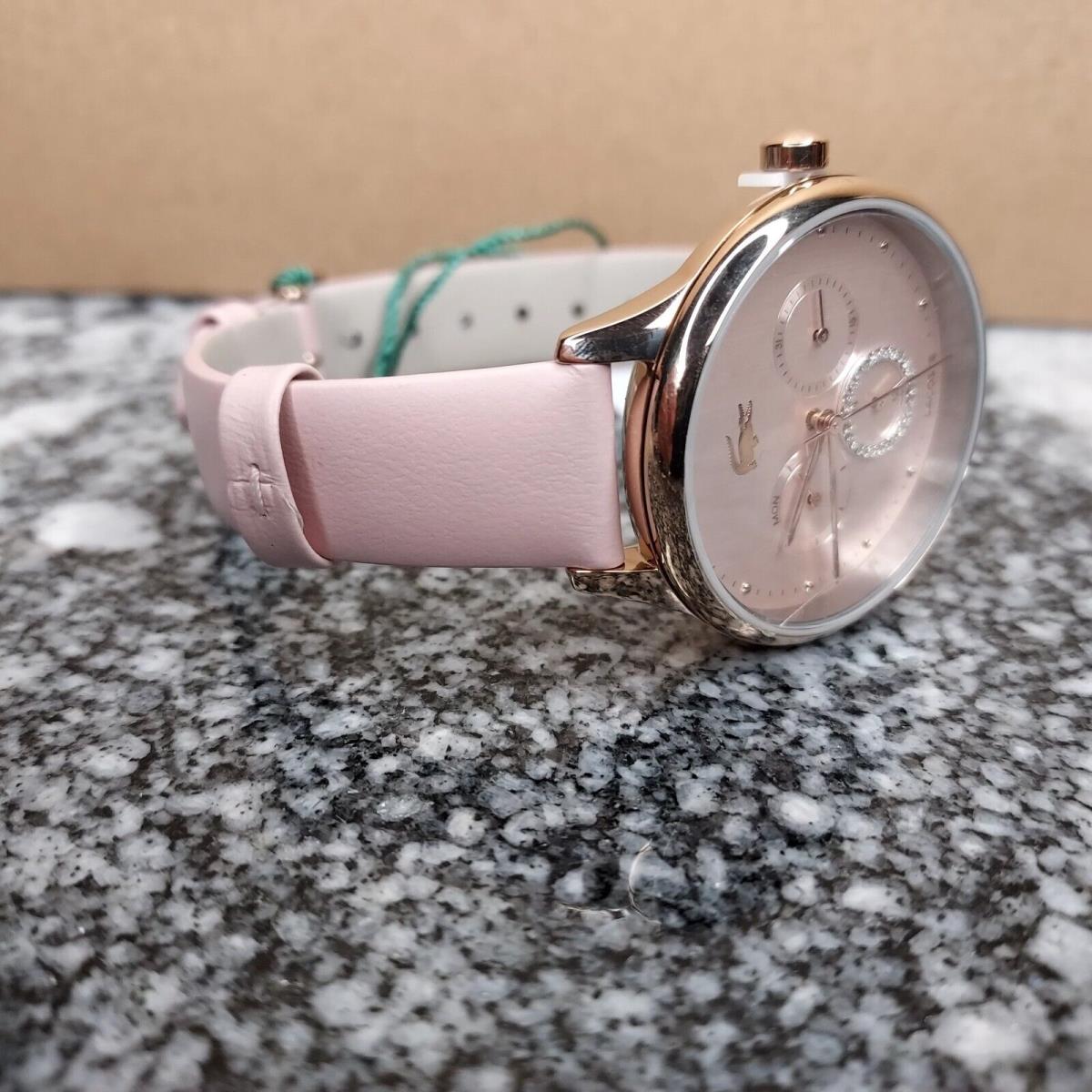 Lacoste Ladies 2001206 Birdie Watch Rose Gold with Pink Leather Strap