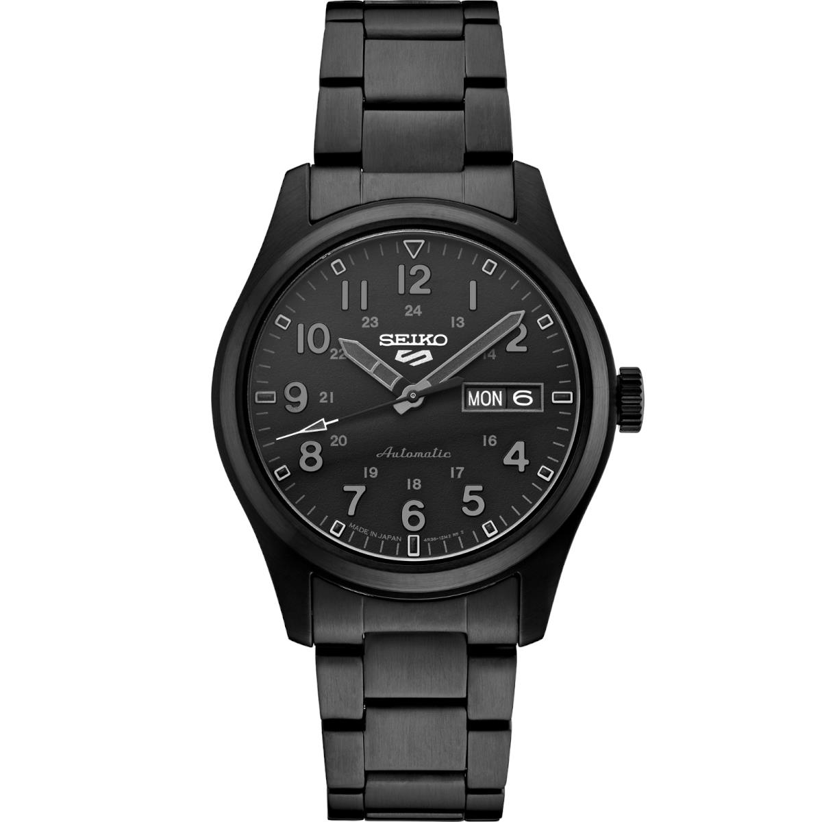 Seiko Men`s 5 Sports Black Automatic Watch SRPJ09 - Black