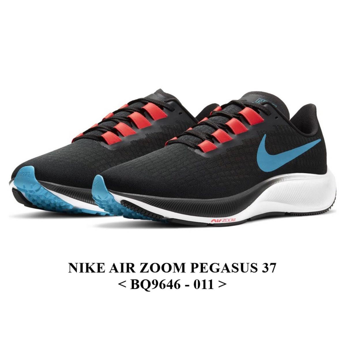 Nike Air Zoom Pegasus 37 BQ9646-011 Men`s Running Shoes - OFF NOIR/LT BLUE FURY