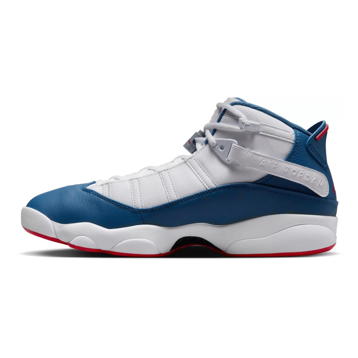 Nike Mens Jordan 6 Rings Basketball Shoes - White/University Red/Light Steel Grey/True Blue, Manufacturer: White/University Red/Light Steel Grey/True Blue