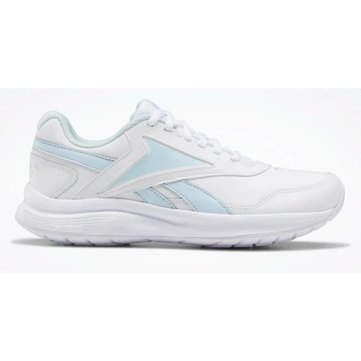 Reebok Women`s Walking Shoes Leather Upper Lightweight Breathable Ultra 7 Dmx WHITE / Glass Blue / Collegiate Royal
