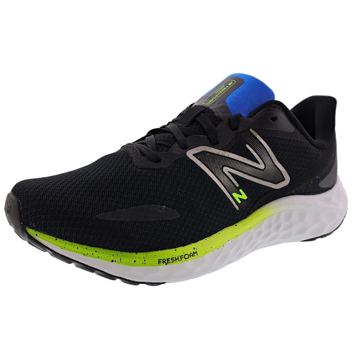 New Balance Men Fresh Foam Arishi v4 Extra Wide Width Lightweight Running Shoes BLACK / PIXEL GREEN / DARK SILVER
