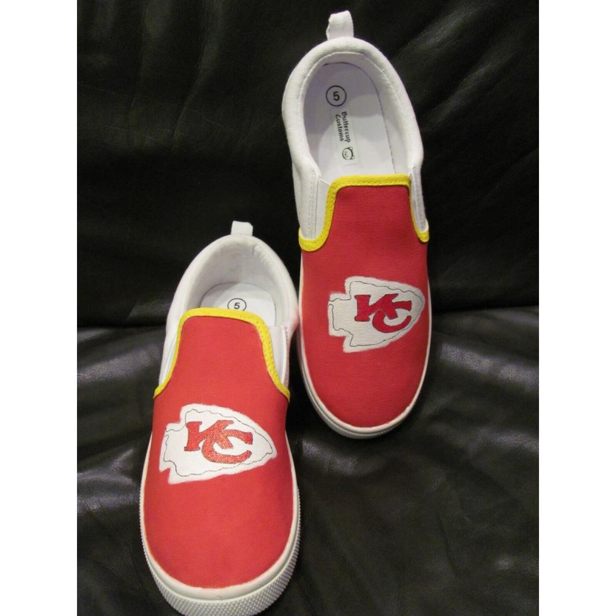 BIG KID / YOUTH VANS Kansas City Chiefs custom hand painted shoes