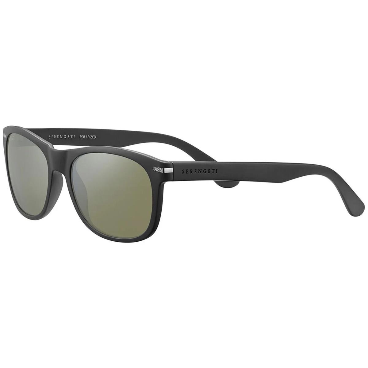 Serengeti Anteo Men`s Polarized Photochromic Slim Soft Square Sunglasses - Italy Matte Black/555nm Green (8667)
