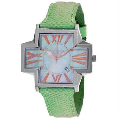 Locman Women`s Italy Plus Mother of Pearl Dial Watch - 180MOPGR/GRKS