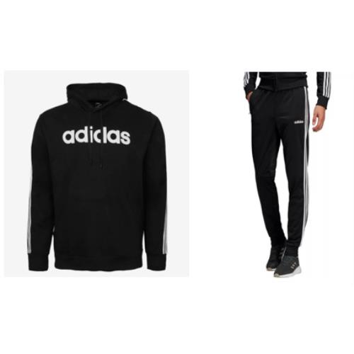 Mens Adidas Fleece Hoodie Jogger Set Pants Hooded Pullover Outfit Medium