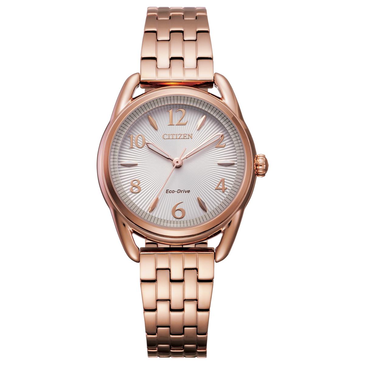 Citizen Eco Drive Women`s Drive Pink Gold Tone Bracelet Watch FE1213-50A