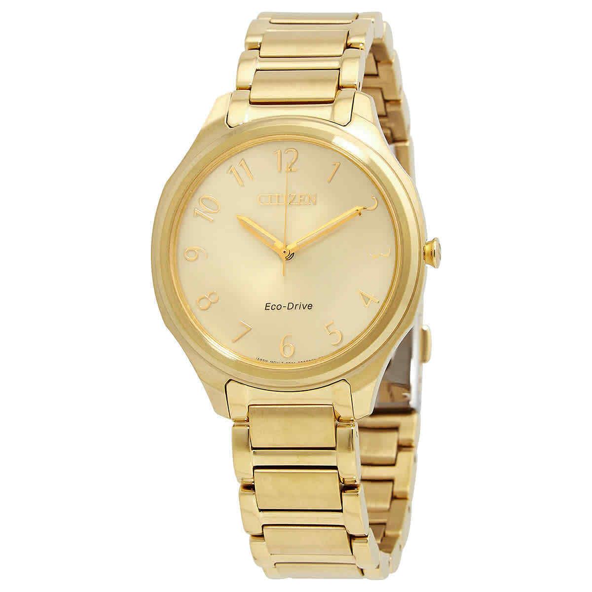 Citizen Drive Eco-drive Champagne Dial Ladies Watch EM0752-54P