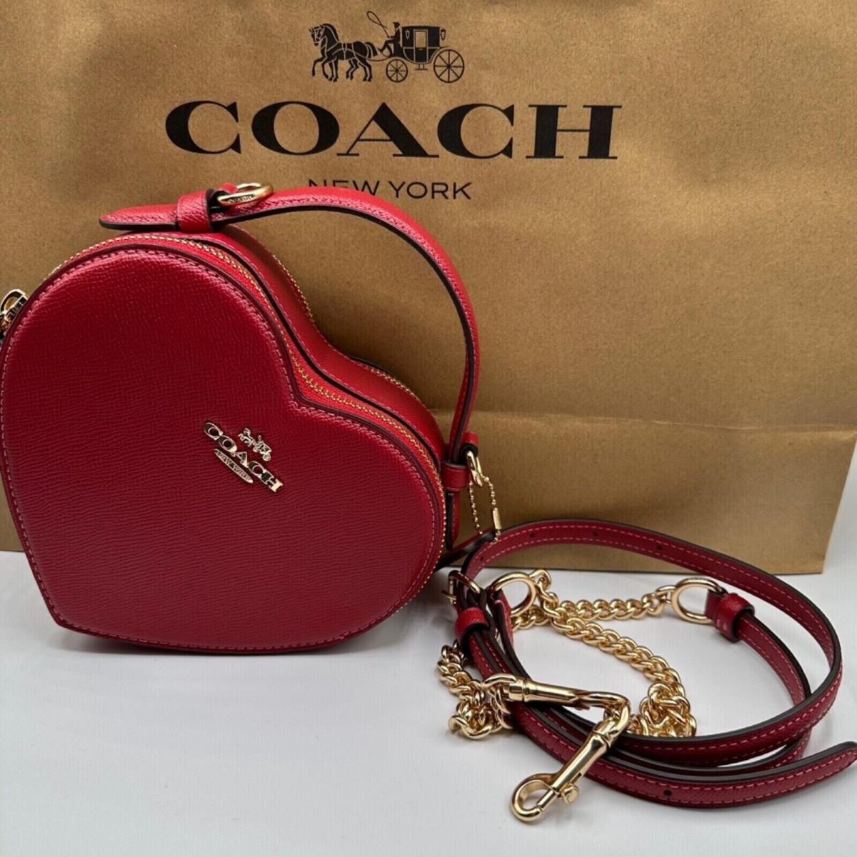 Coach 2023 Valentine`s Day Red Leather Heart Crossbody Purse Handbag Bag - Coach  bag - 044683231467 | Fash Brands