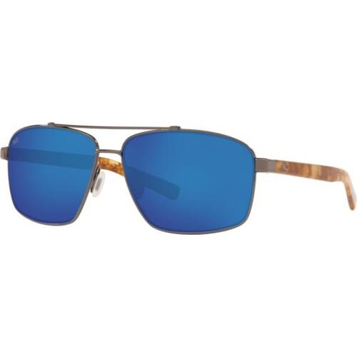 6S4009-11 Mens Costa Flagler Polarized Sunglasses - Gray Frame, Blue Lens