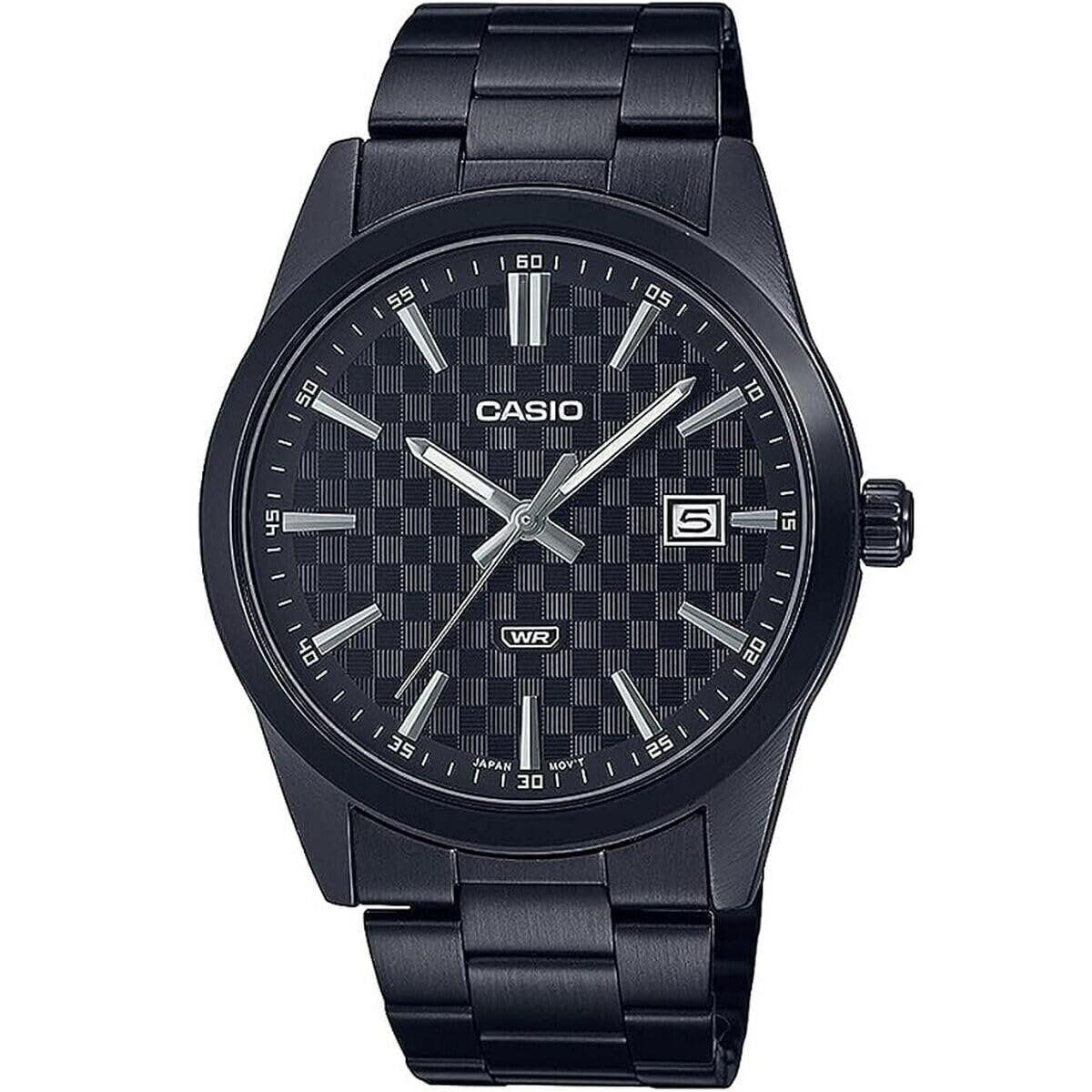 Casio MTP-VD03B-1A Men`s Watch Black Stainless Steel Band Quartz Movement