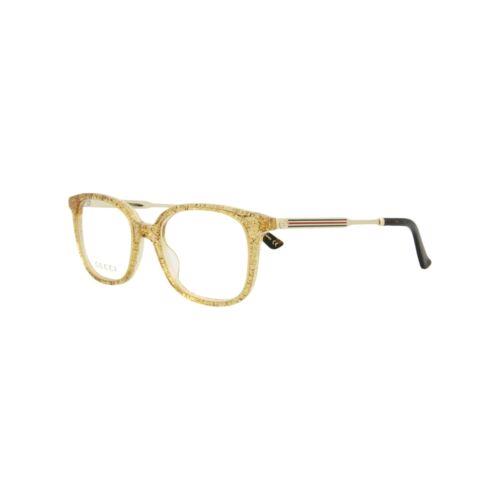 Gucci GG0202O 005 Transparent Gold Glitter Eyeglasses 50mm with Gucci Case