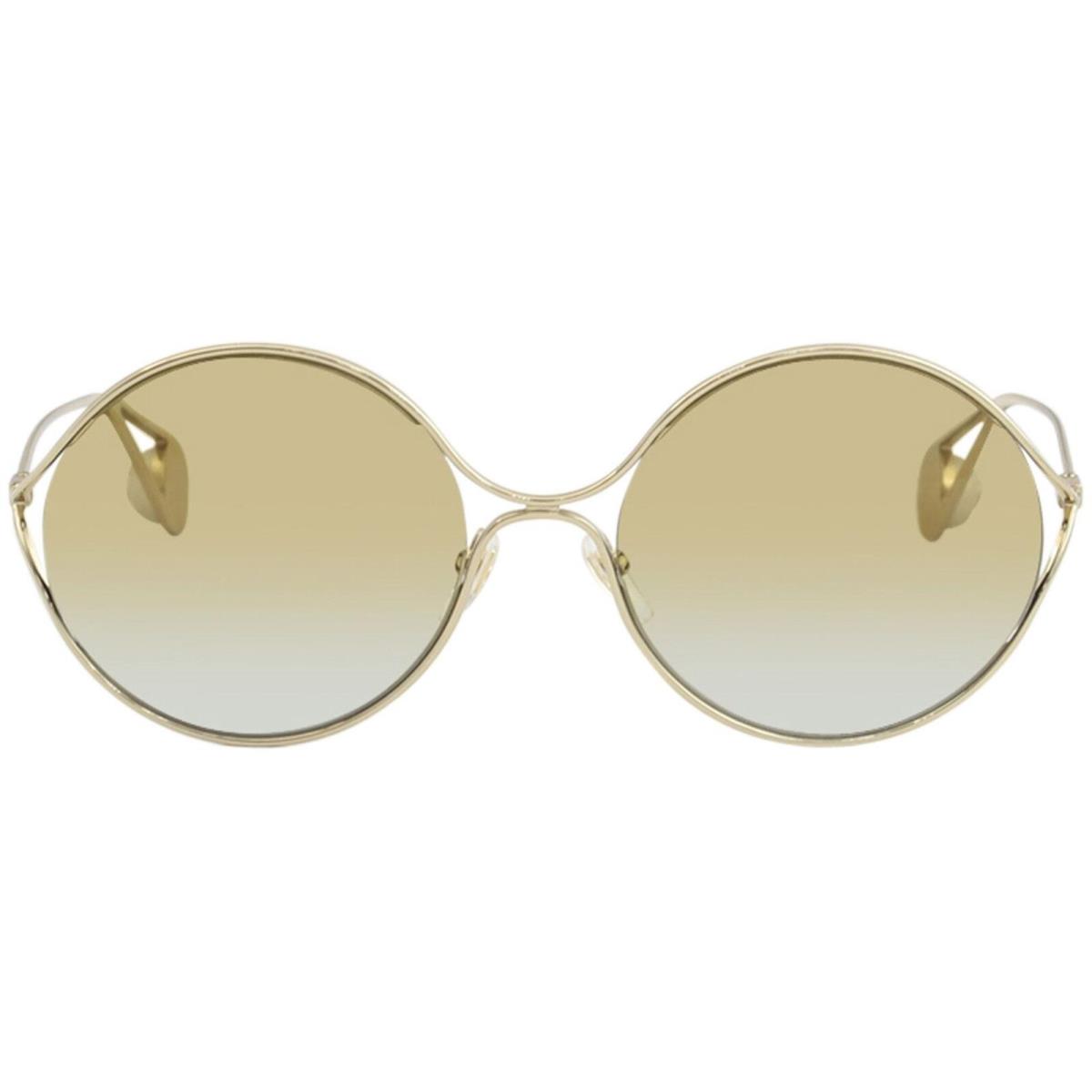 Gucci Women`s GG0253S GG/0253/S 005 Gold/multicolor Round Sunglasses 58mm