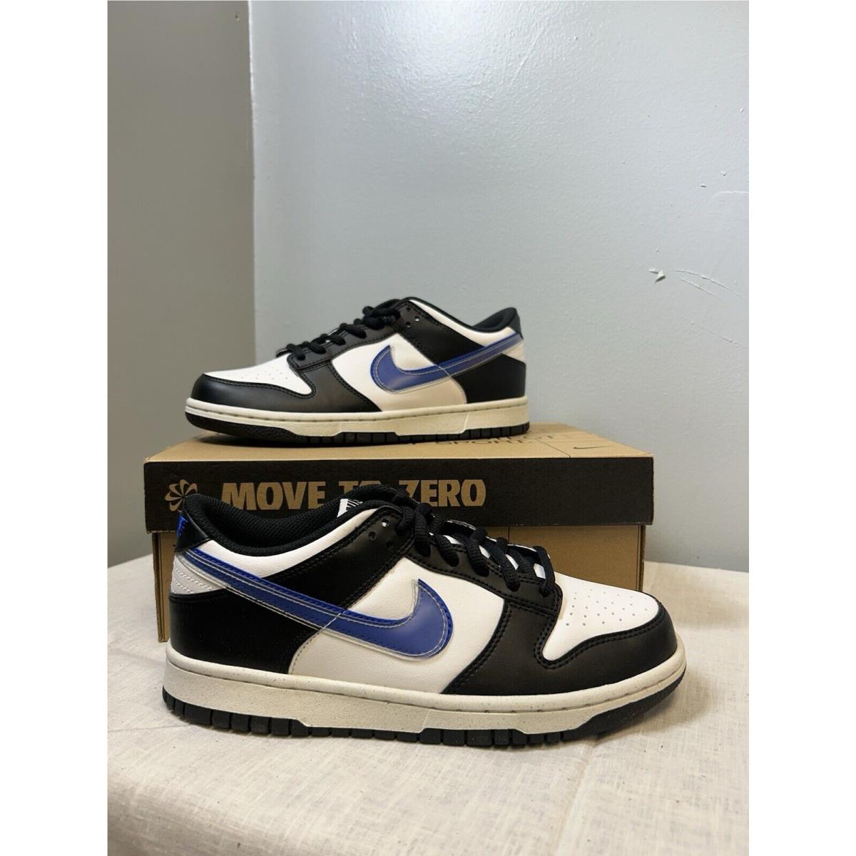 Nike Dunk Low Next Nature Swoosh` GS 6Y Youth Blue Panda FD0689-001 White Black - White