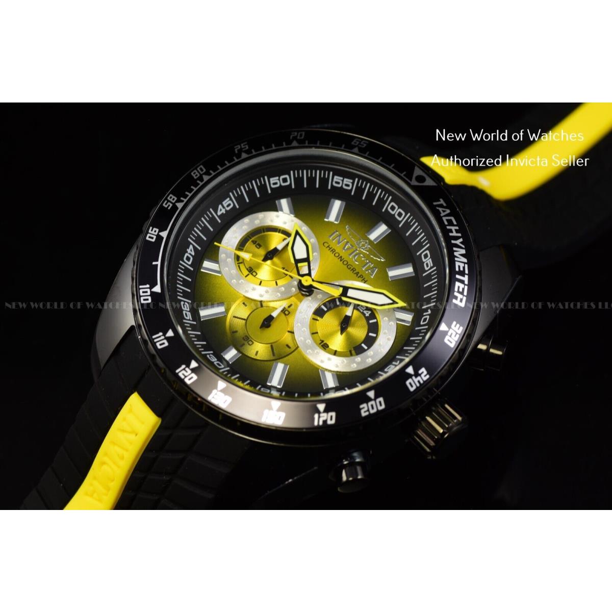 Invicta watch Rally - Yellow Dial, Two-tone (Black and Yellow) Band, Black Bezel