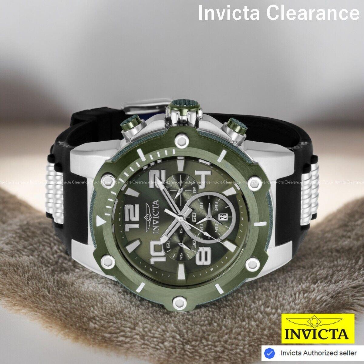 Invicta Men`s 52mm Speedway Viper Chronograph Green Dial Stainless St. Watch