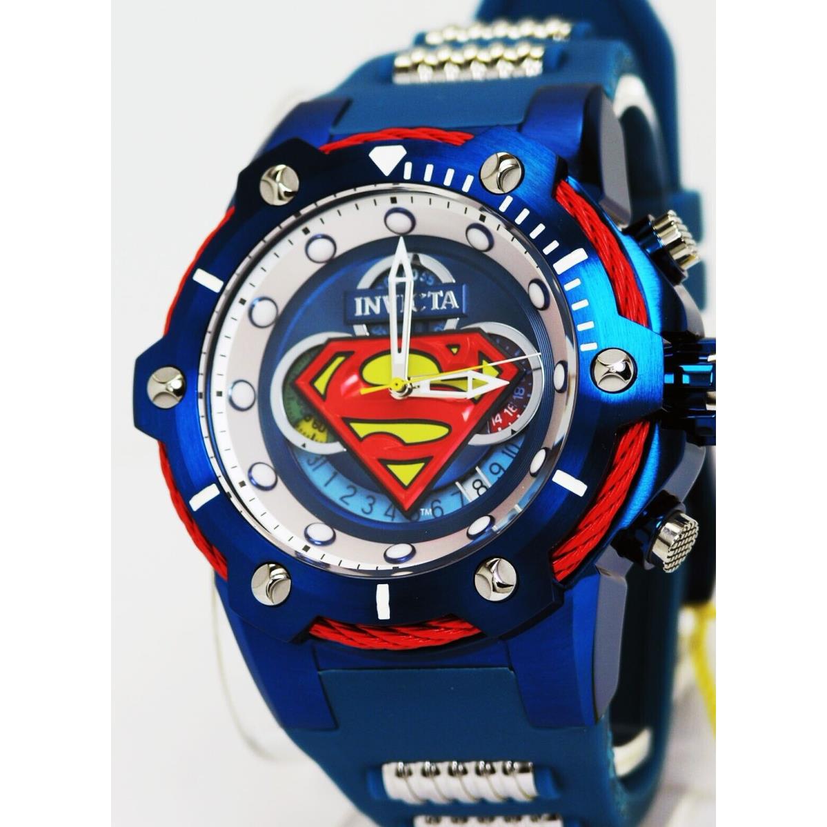 Invicta 41179 Limited Superman DC Comics Chronograph Watch Blue Dial 53MM