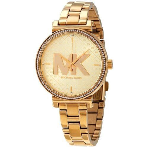Michael Kors Sofie Women`s Gold Tone Stainless Glitz Watch MK4334