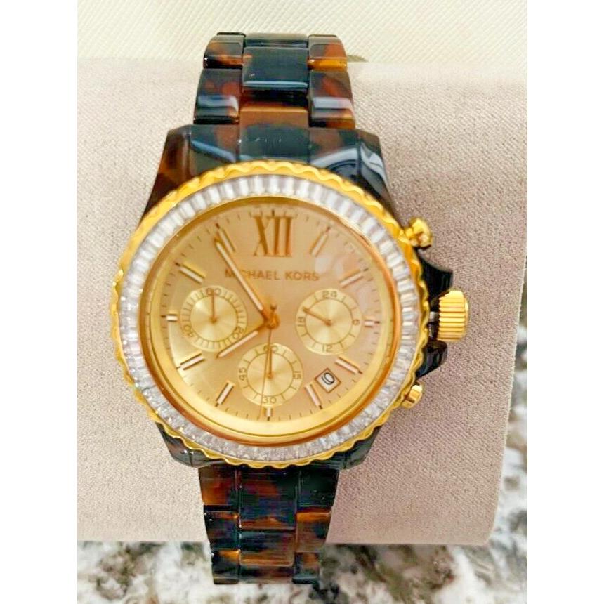 Michael Kors Oversized Tortoiseshell Everest Pav Chrono Watch