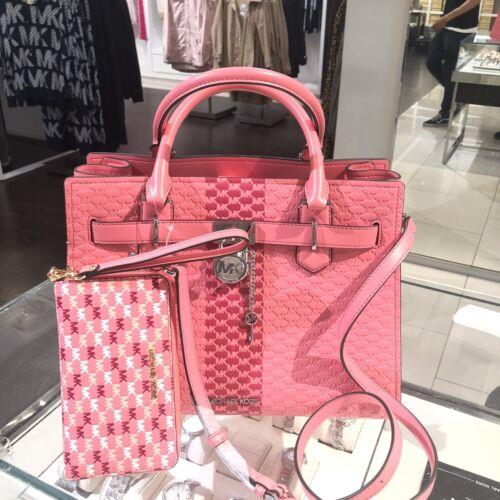 Michael Kors Hamilton Lock Key Medium Satchel Handbag Purse+wallet Tea Rose  Pink - Michael Kors bag - 011072415845 | Fash Brands