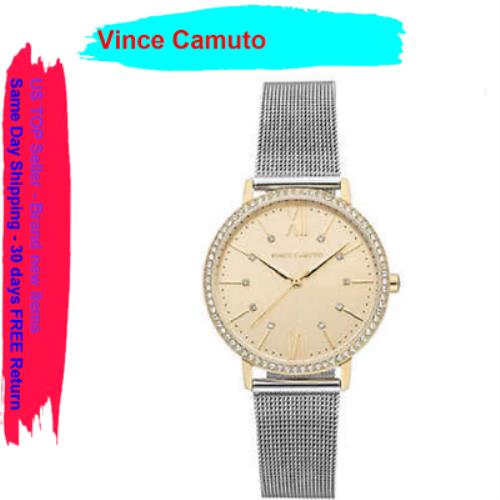 Vince Camuto Two-tone Mesh Women`s Watch Gold Tone Silver Watch