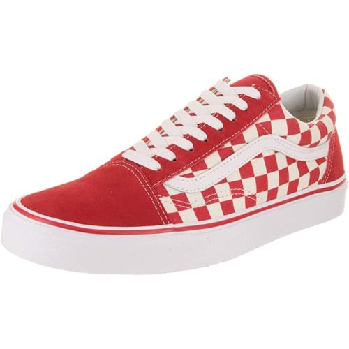Vans Unisex Old Skool Primary Check Skate Shoe Primary Check Racing Red White