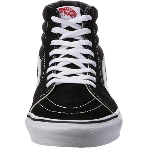 Vans Sk8-Hi Unisex Casual High-top Skate Shoes Comfortable and Durable Black (Black/Black/White)