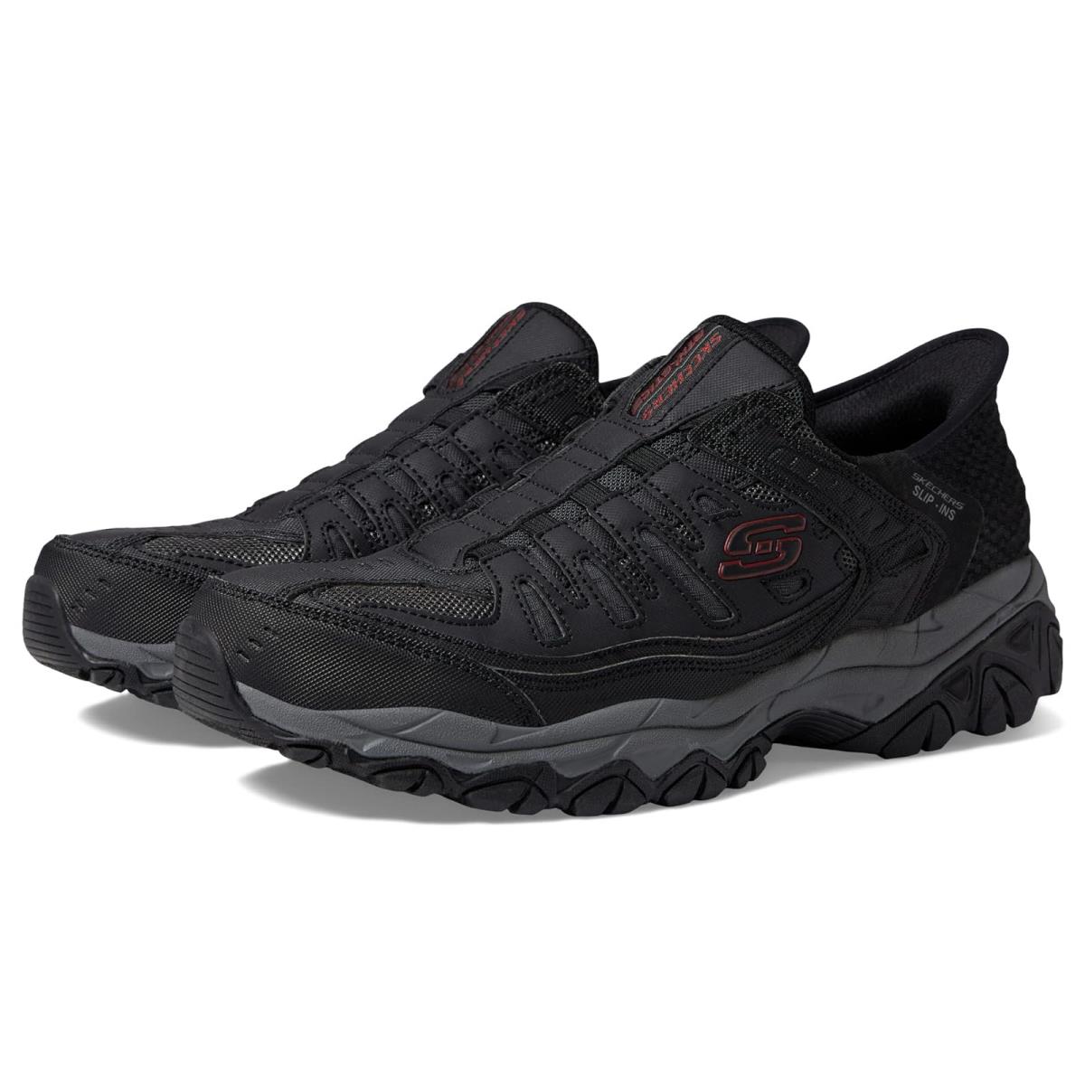 Man`s Sneakers Athletic Shoes Skechers Afterburn M. Fit Ridgeburn Slip Black/Charcoal