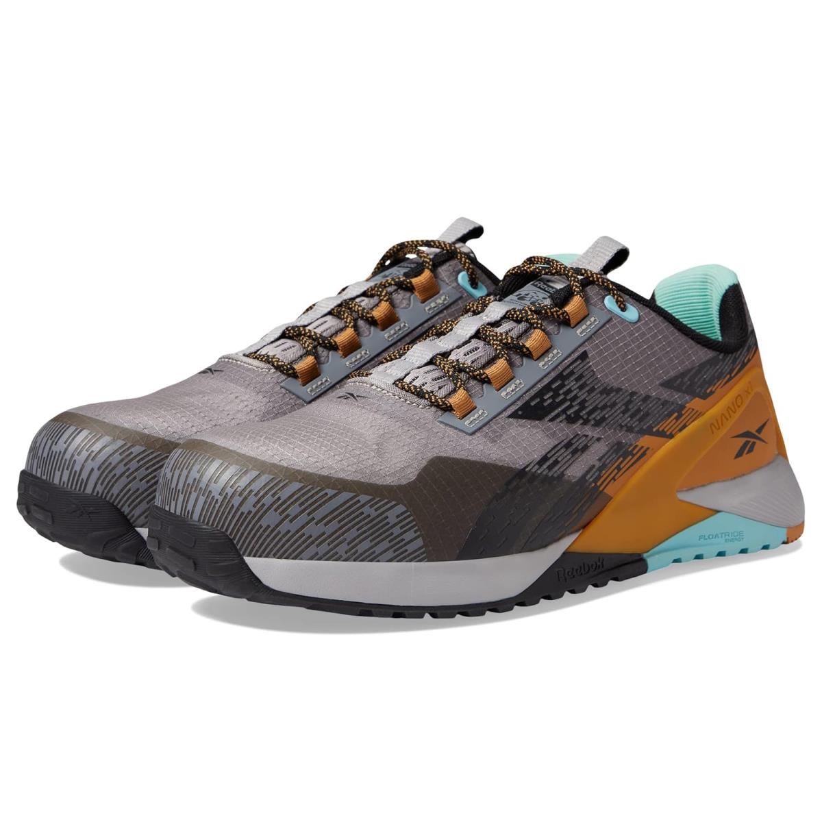 Man`s Shoes Reebok Work Nano X1 Adventure Work EH Comp Toe - Silver/Grey/Clay/Black