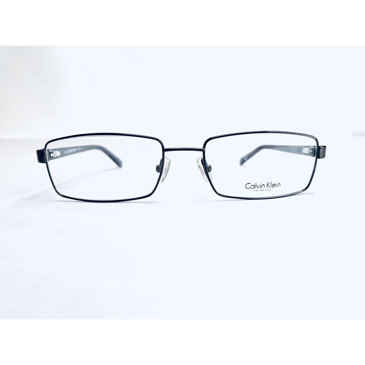 Calvin Klein Eyeglasses Dark Silver Rectangular Gray Temples 52 17 140