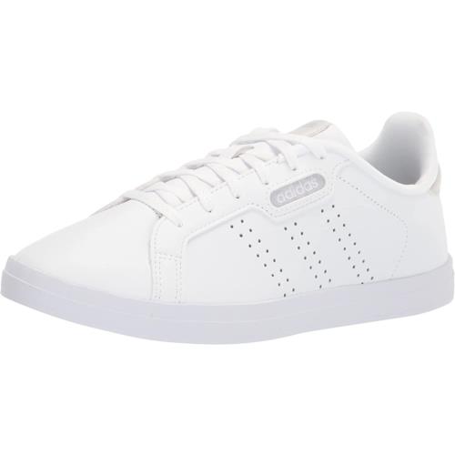 Adidas Women`s Courtpoint Base Tennis Shoe White/White/Orbit Grey