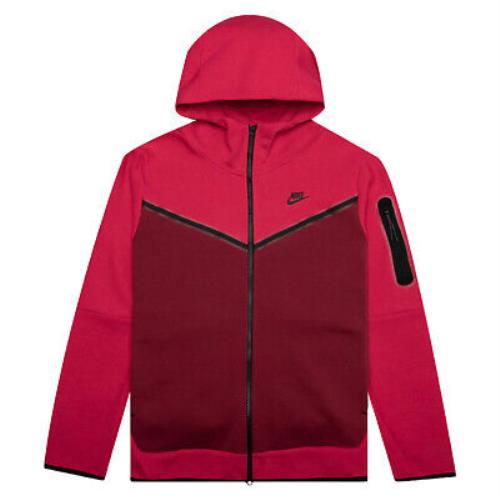 Nike Sportswear Tech Fleece Full-zip Hoodie Mens Style : Cu4489 - Berry/Pomegranate